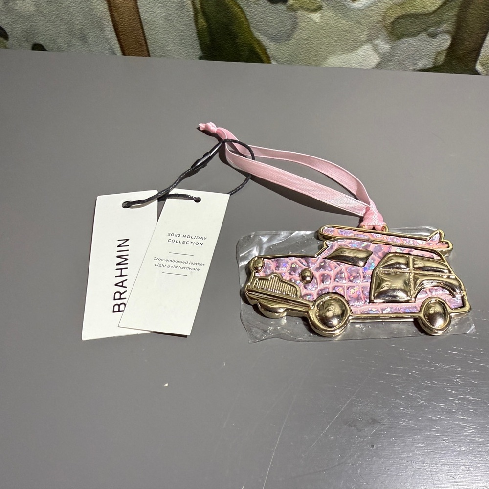 Brahmin Pink and Gold Car Ornament